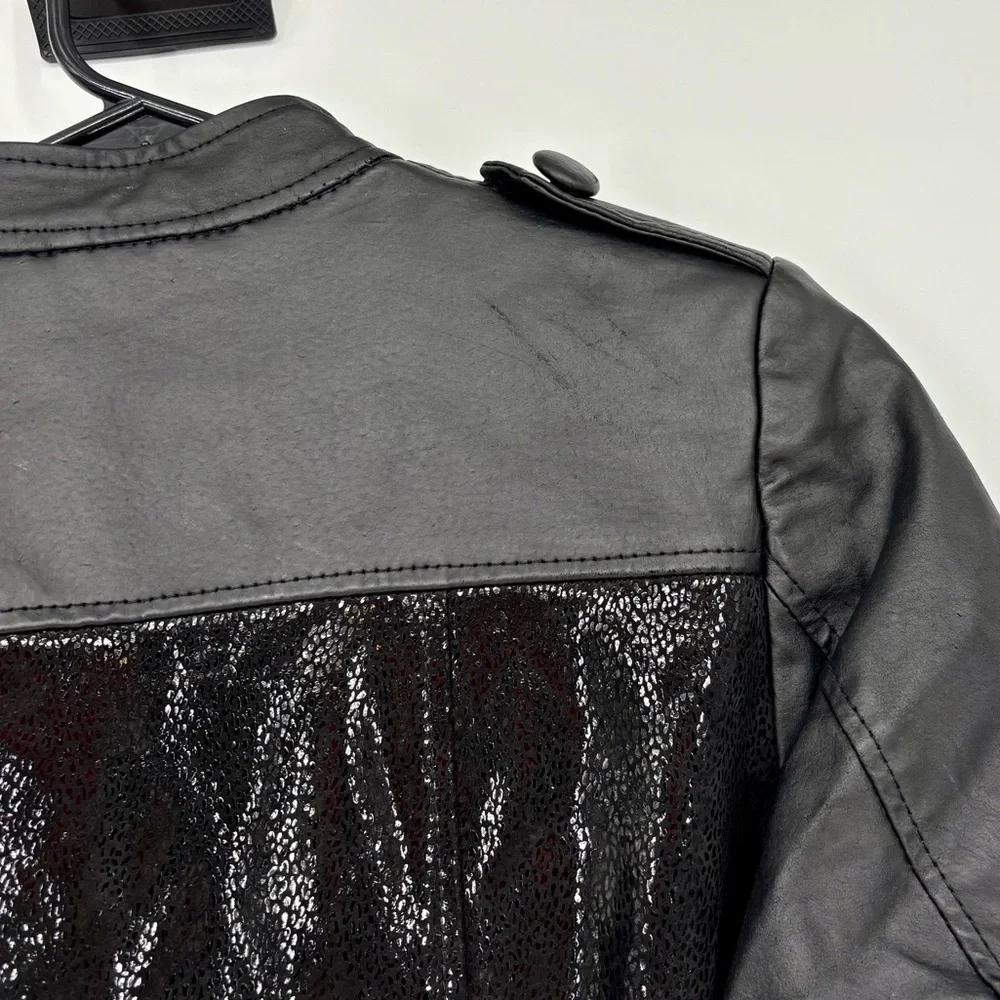 Pamela McCoy Black Leather Moto Jacket - Picture 5 of 13